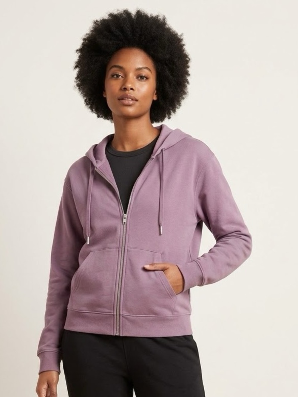 Auden Lilac Full-Zip Hooded Sweatshirt